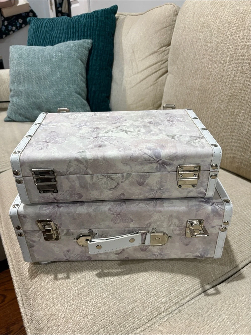 Marshalls Floral Pink & White Decorative Storage Trunks